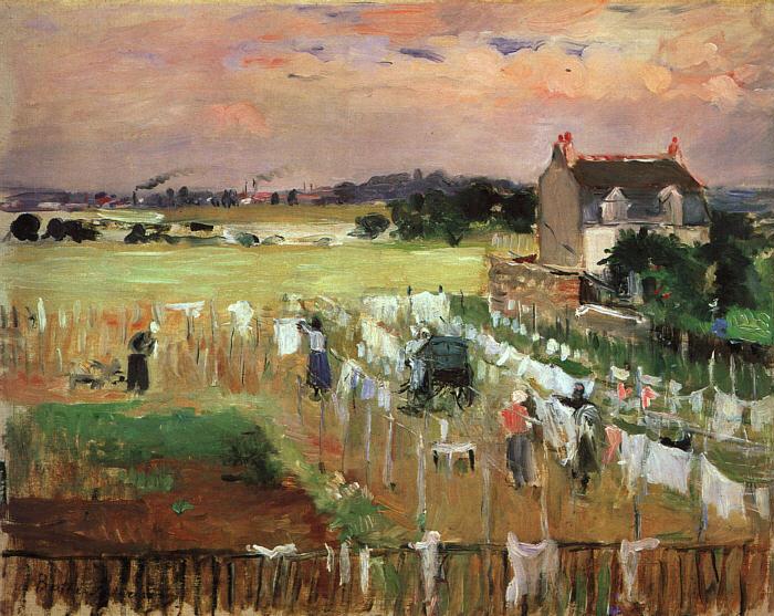 Berthe Morisot Hanging Out the Laundry to Dry Norge oil painting art